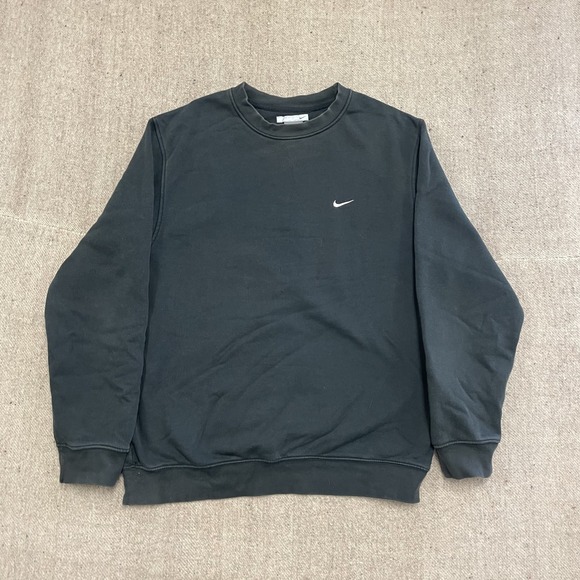 Nike Other - vintage Nike Blank sweatshirt mens medium Black‎ 2000s y2k swoosh check
